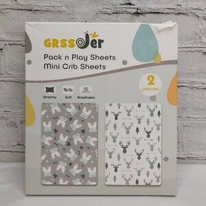 'GRSSDer' PACK~N~PLAY SHEETS 2-PACK WILDERNESS CREATURES